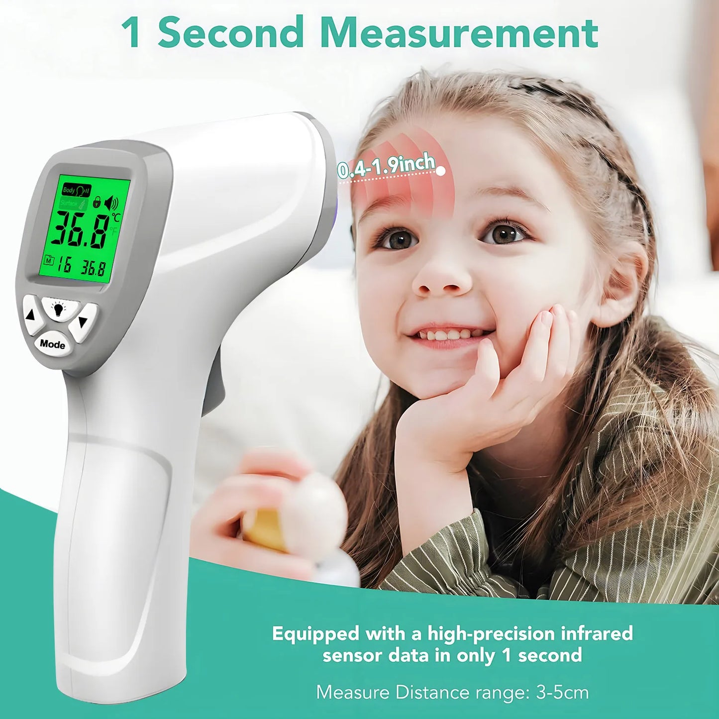 Baby Non Contact Thermometer Digital Infrared Forehead Fever Scanner