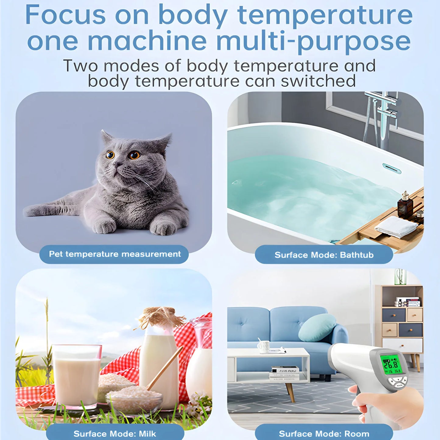 Baby Non Contact Thermometer Digital Infrared Forehead Fever Scanner