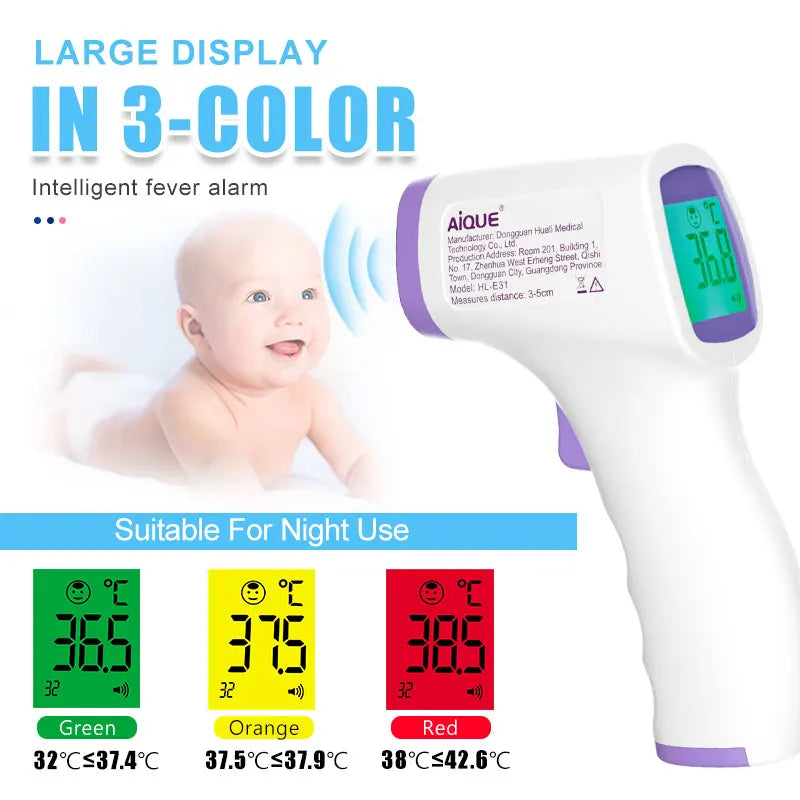 Rechargeable Forehead Thermometer Non Contact Infrared Medical